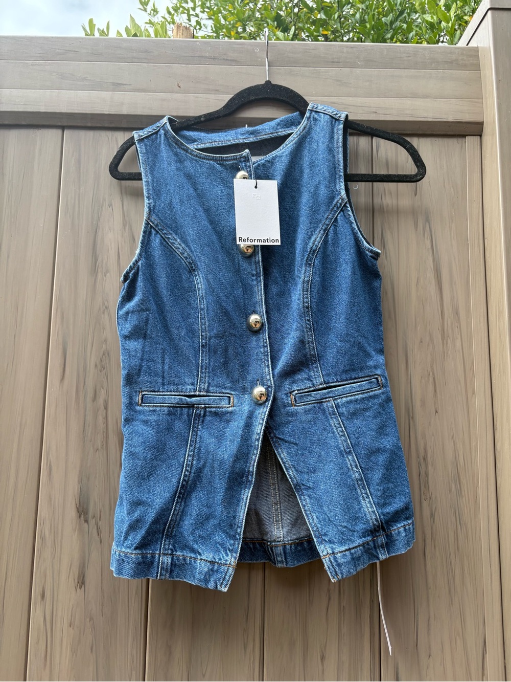 Reformation Ophelia Denim Top in Keila New with Tags! - Picture 4 of 7